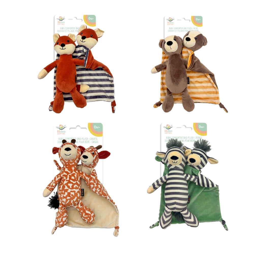 Image Baby comforter and plush gift set - 4 animal designs